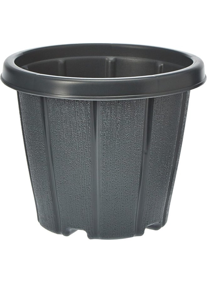 Cosmoplast Cosmoplast Woodgrain Pot With Tray 14 Inches Grey  - Image 2