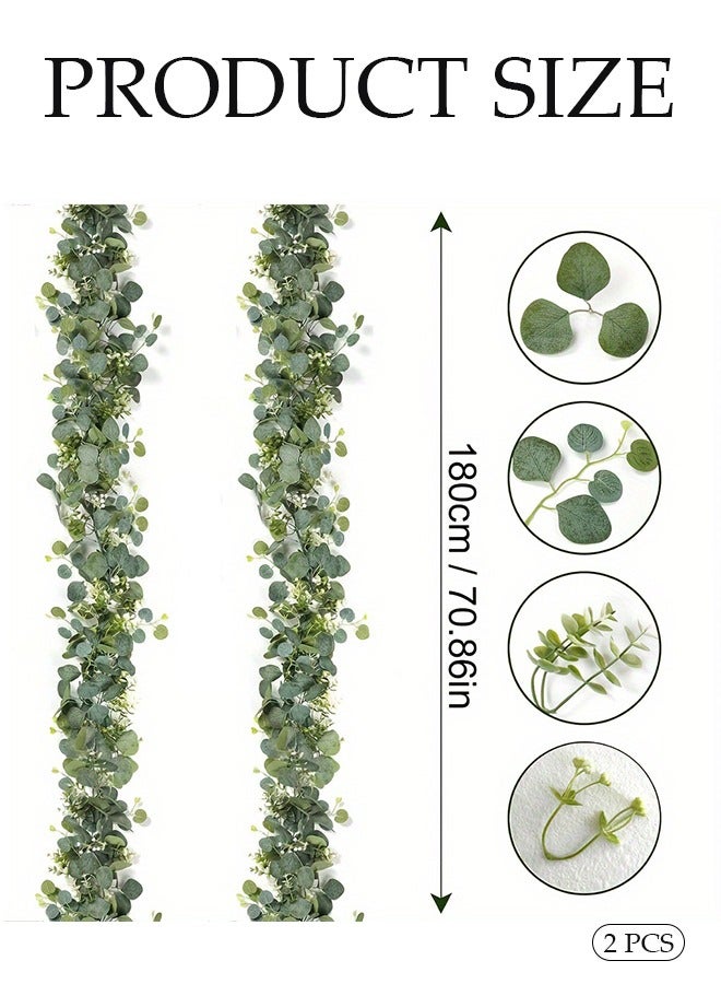 DUNISO 2 Pieces of Artificial flowers, hanging rattan fake flowers, DIY hanging fake flowers, reusable, suitable for home, garden, wall, doorway, fireplace, desktop decoration, 180cm - Image 5