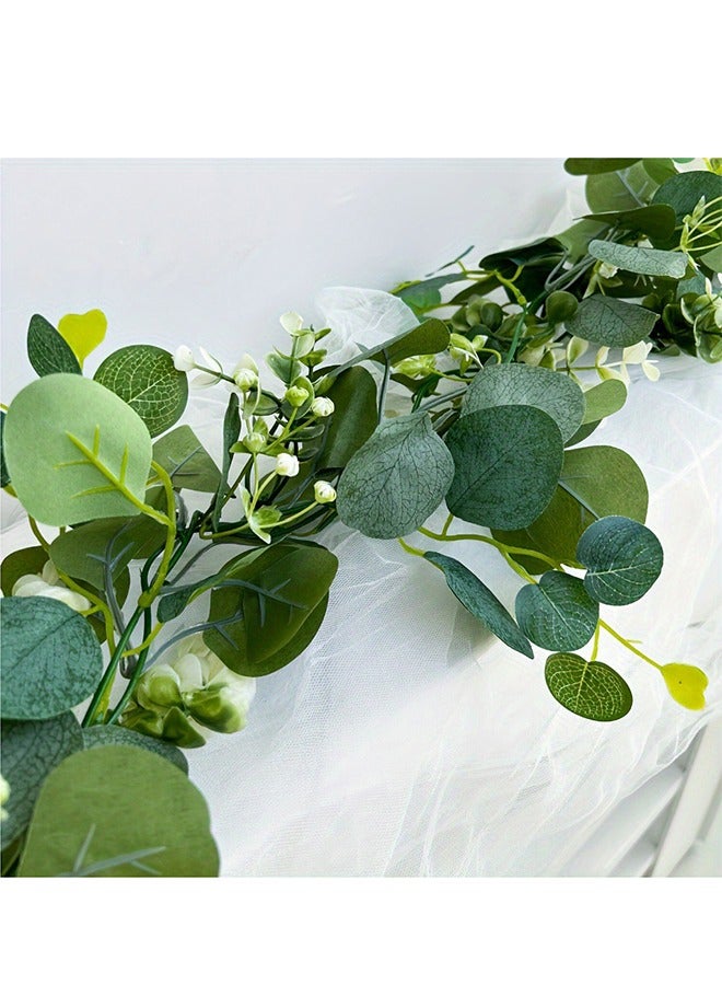 DUNISO 2 Pieces of Artificial flowers, hanging rattan fake flowers, DIY hanging fake flowers, reusable, suitable for home, garden, wall, doorway, fireplace, desktop decoration, 180cm - Image 4