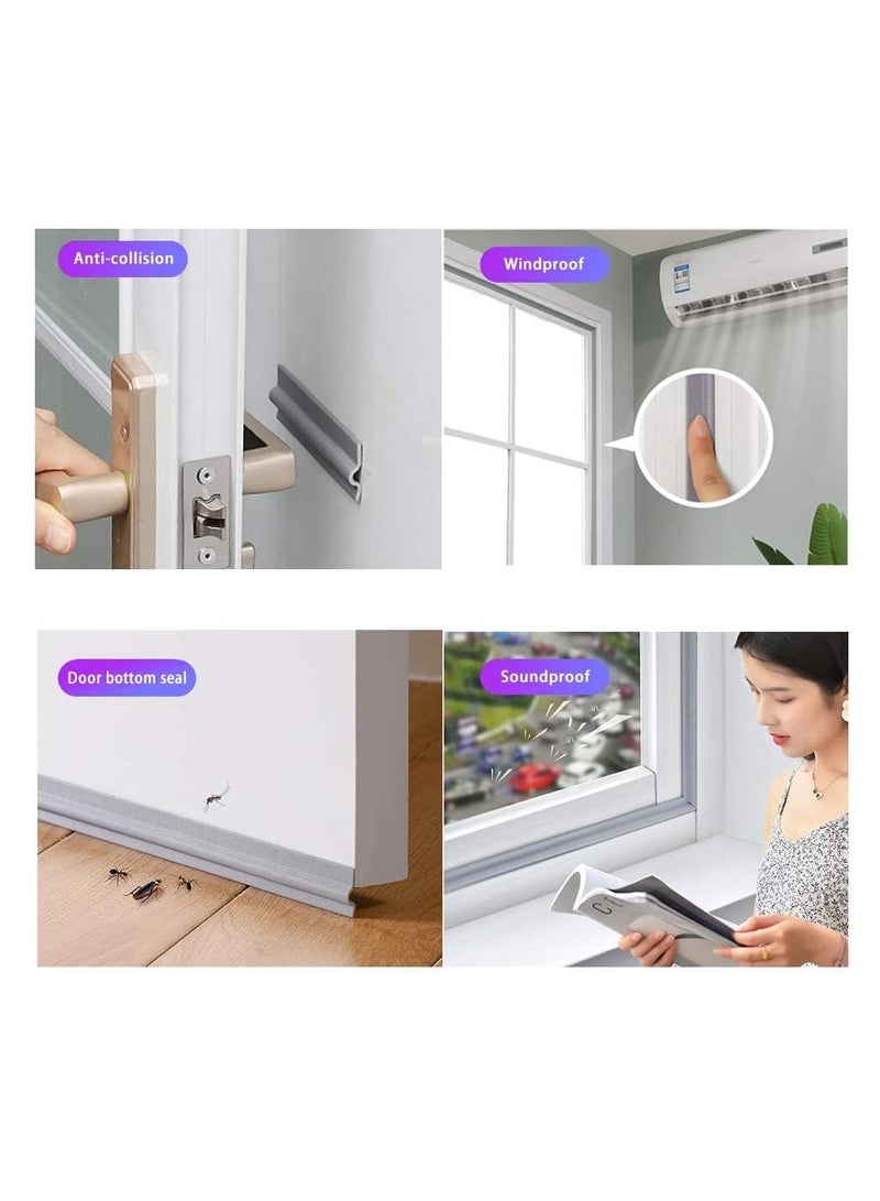 كيلا عبوتان من شرائط منع تيارات الهواء، وشرائط عزل الأبواب والنوافذ، وشرائط عزل الصوت ذاتية اللصق، وقابلة للقطع، ومقاومة للتآكل، وشرائط عزل النوافذ، بطول 13.12 قدمًا (أبيض) - Image 5