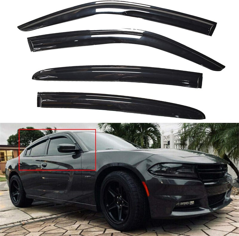 munirater Acrylic Window Visors Rain Guards for 2011-2020 Dodge Charger - Image 1
