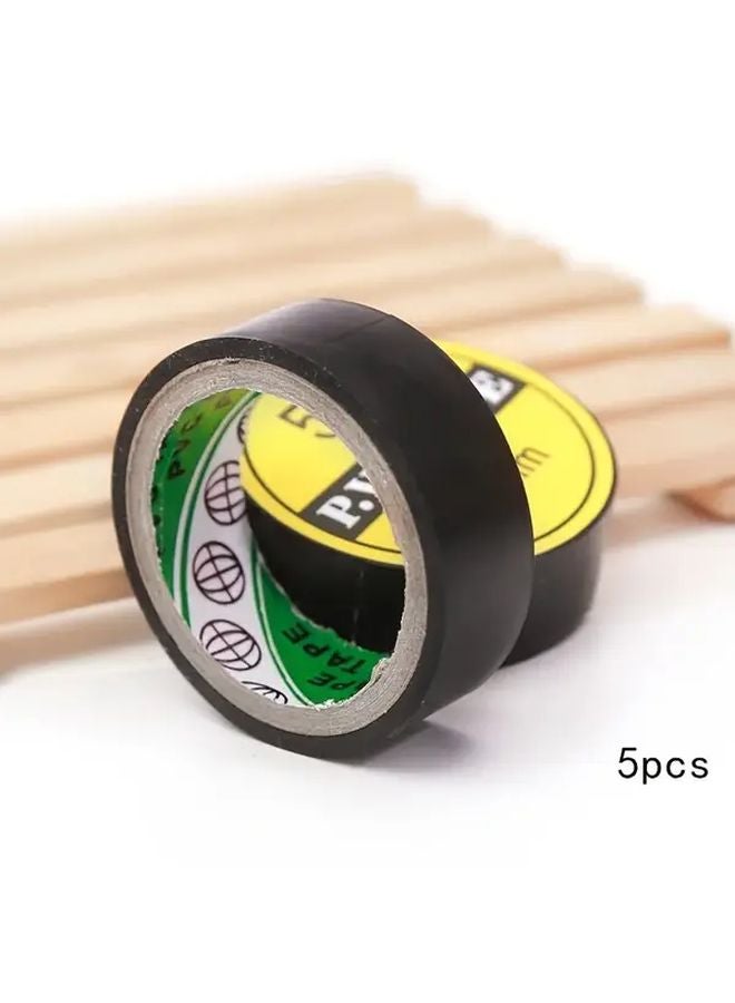 5 قطع شريط عازل كهربائي من البولي فينيل كلوريد الأسود المقاوم للحرارة العالية الصناعي - Image 1