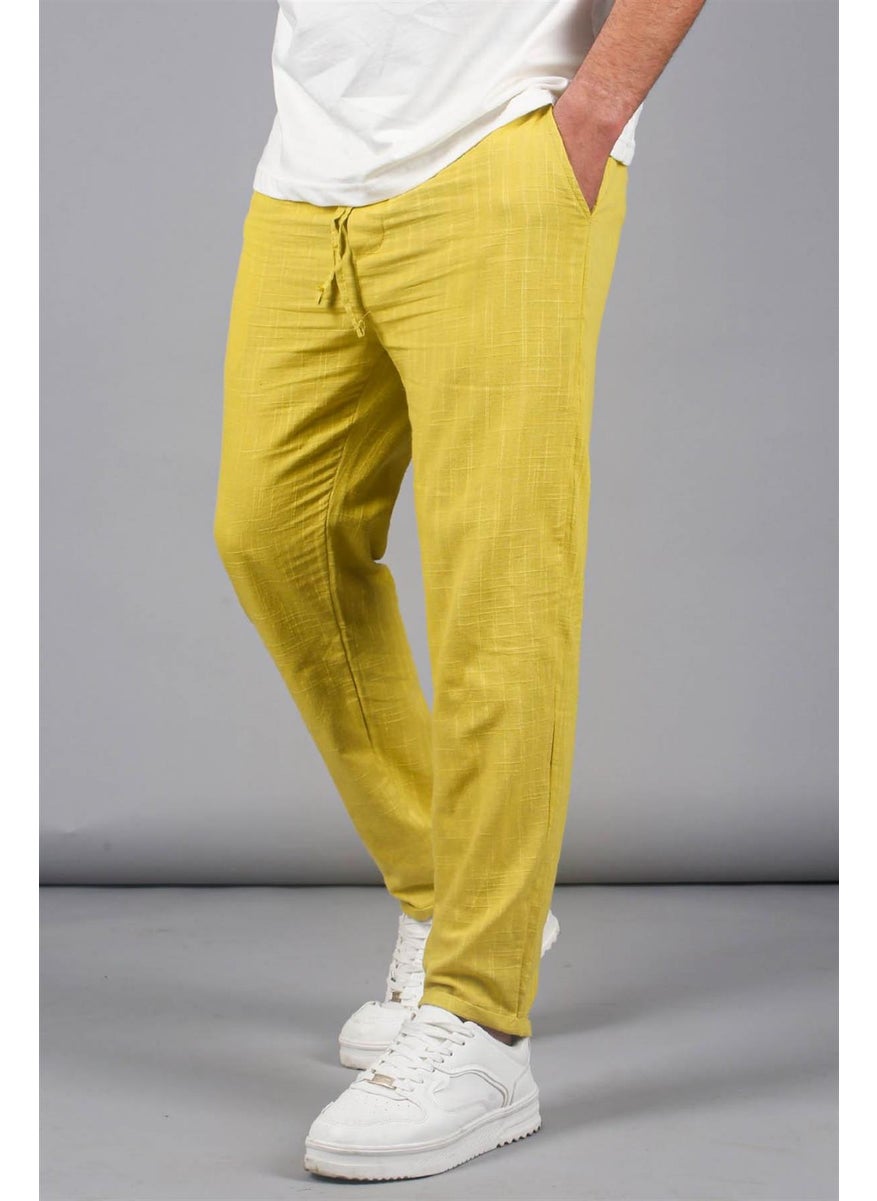 Madmext - Sarı Müslin Kumaş Erkek Basic Pantolon 5491 - Image 1