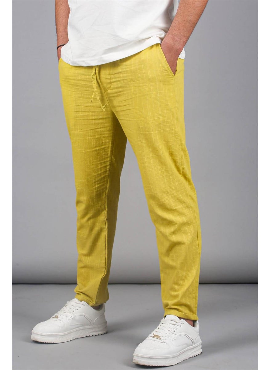 Madmext - Sarı Müslin Kumaş Erkek Basic Pantolon 5491 - Image 1