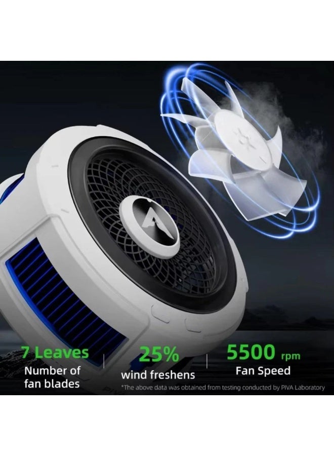piva PIVA B2 Mobile Cooling Fan with RGB Lighting Attractive lighting enhances the gaming or streaming atmosphere and gives a modern look Powerful motor supports fast cooling up to 20 watts to keep your mobile temperature low no matter the usage conditions Light weight and compact design Quiet operation Color: White - Image 3