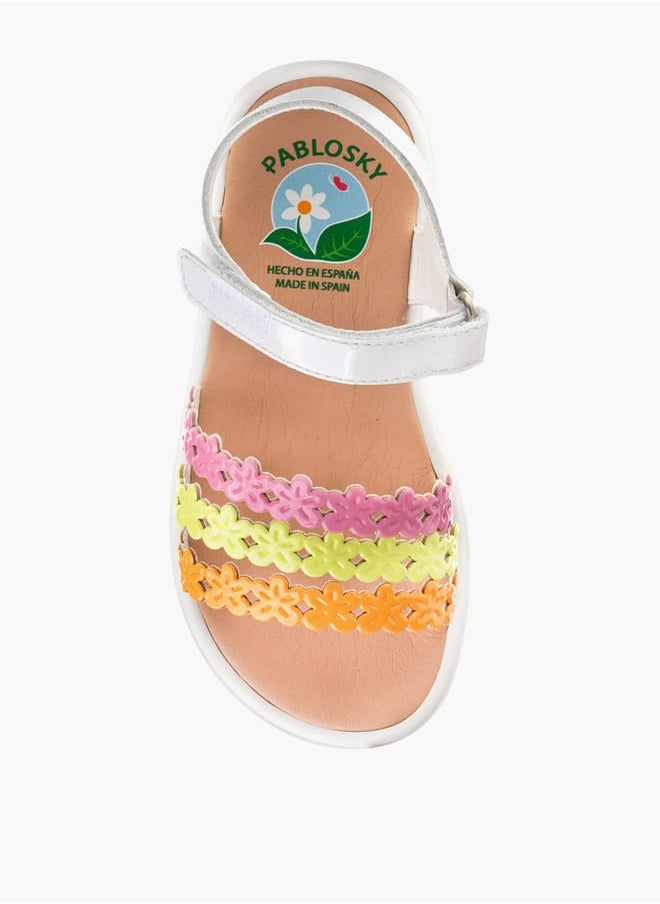 Pablosky Girls Strap Sandals With Hook And Loop Closure  - Image 3