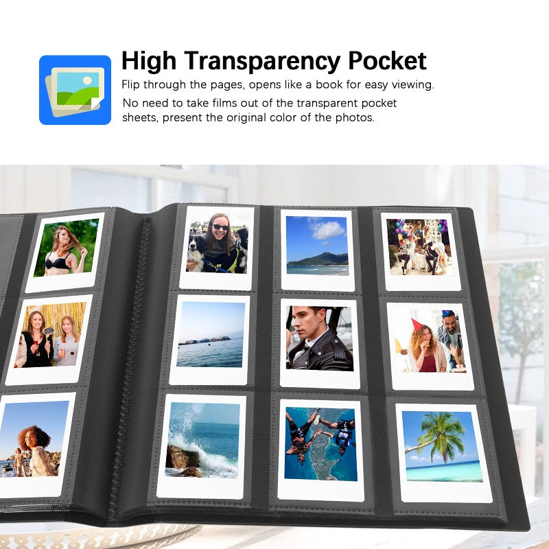 Veicevol 432 Pockets Photo Album for Fujifilm Instax Mini Camera, Polaroid Camera, for Fujifilm Instax Mini 12 11 9 40 41 99 90 8 7 EVO LIPLAY Instant Camera, Polaroid Snap PIC-300 Z2300 Instant Camera, Black - Image 5