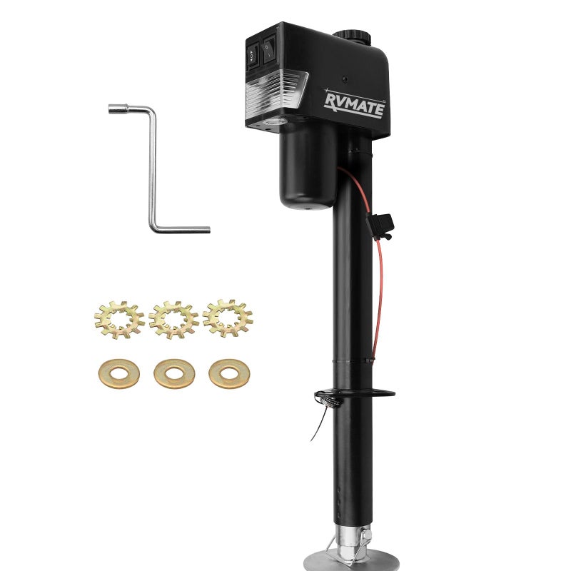 RVMATE Electric AFrame Trailer Jack up to 35004000lbs Heavy Duty RV Electric Power Tongue Jack with Accessories Manual Crank Handle and Level 18 Lift 12V DC and LED Lights Jack Hammers - Image 3