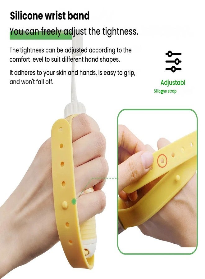 UKYCEORA Adaptive Toothbrush for Elderly,Toothbrush for Handicapped Adults,Adaptive Fat Handled Toothbrush for People with Special Needs,Cerebral Palsy,The Disabled(Yellow/2 Pieces) - Image 4