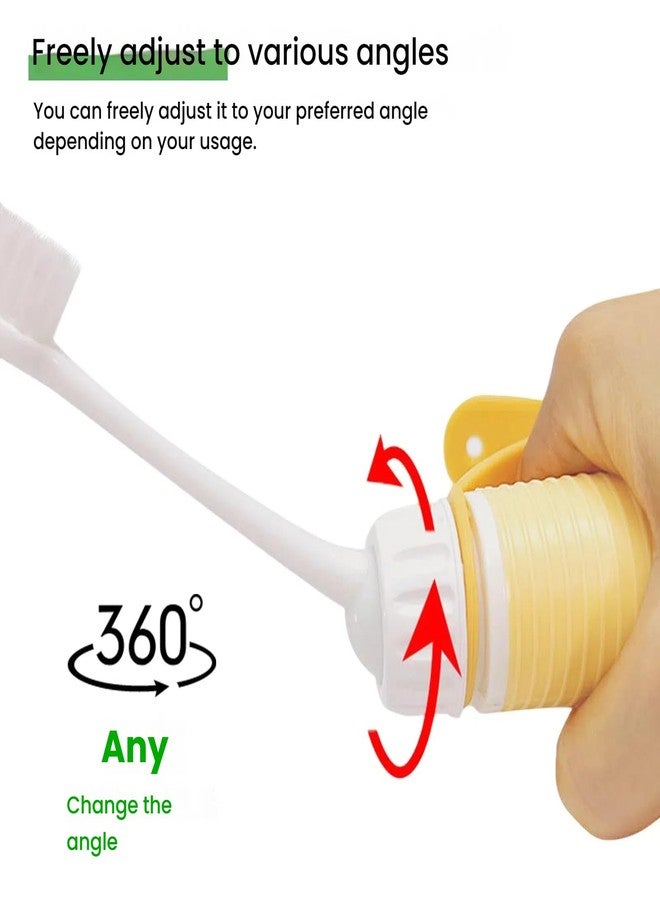 UKYCEORA Adaptive Toothbrush for Elderly,Toothbrush for Handicapped Adults,Adaptive Fat Handled Toothbrush for People with Special Needs,Cerebral Palsy,The Disabled(Yellow/2 Pieces) - Image 2