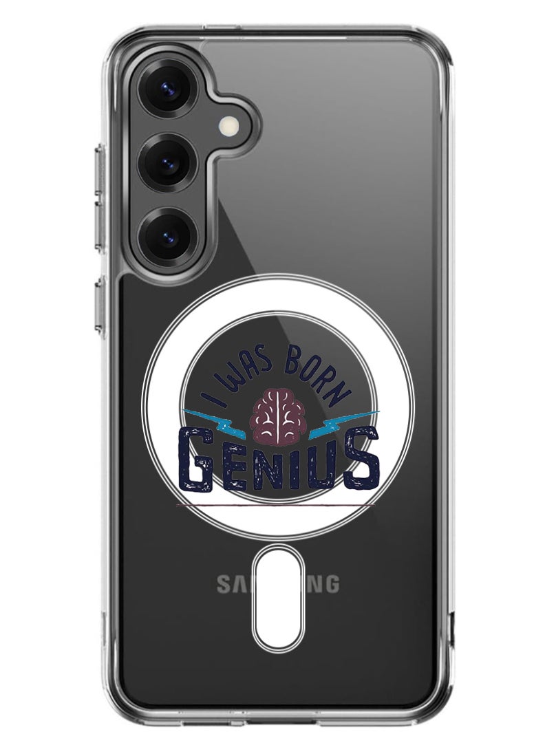 Theodor Magnetic Case for Samsung Galaxy S25 6.2-inch Compatible with MagSafe Wireless Charging, Shockproof Phone Bumper Cover Born Genius - Image 1