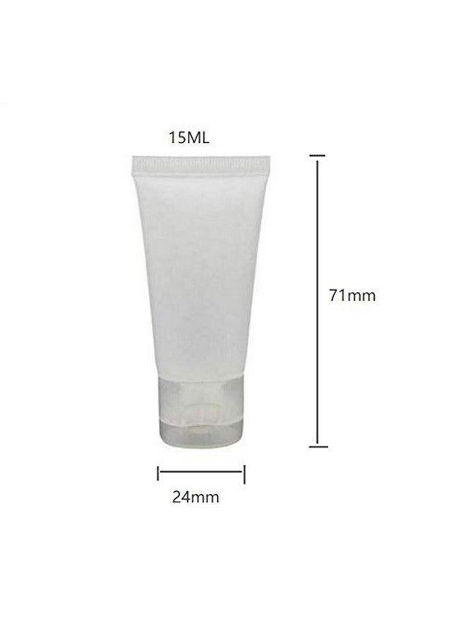LASSUM 10 Pcs Clear Empty Refillable Plastic Squeeze Soft Tubes Bottle Flip Cap Cosmetic Body Hand Lotion Shampoo Squeeze Bottle (15Ml) - Image 2