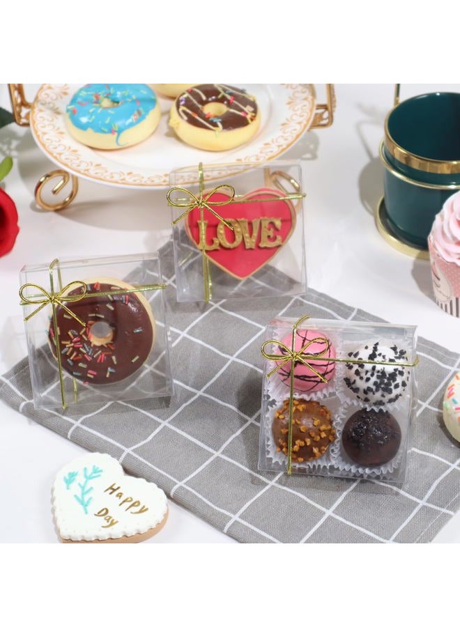 SLShePack 3.3"X3.3"X1.5" 100PCS Clear Chocolate Truffle Boxes for Cookies, Soap, Donuts, Macarons, Mini Bakery, Brownies - Image 3