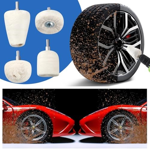 Liliful 12 Pcs 8" Airway Polishing Wheel Kit in Diameter 5/8", Metal Aluminum Buffing Wheel and Polishing Compound and Buffing Drill and Rake Pad for Angle Grinder Mirror Metal Finish (Bright Color) - Image 5
