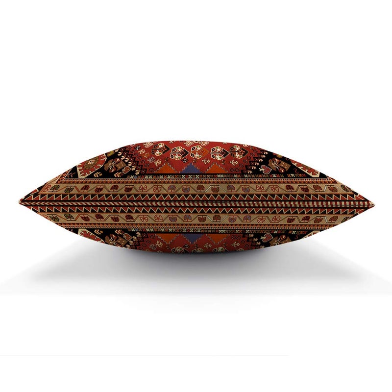 AOYEGO Persian Carpet Tribal Pattern Throw Pillow Cover Persian Embossing Ethnic Geometric Chaotic Diamond Grid Zigzag Pillow Case 18x18 Inch Decorative Men Women Room Cushion Cover for Home - Image 5