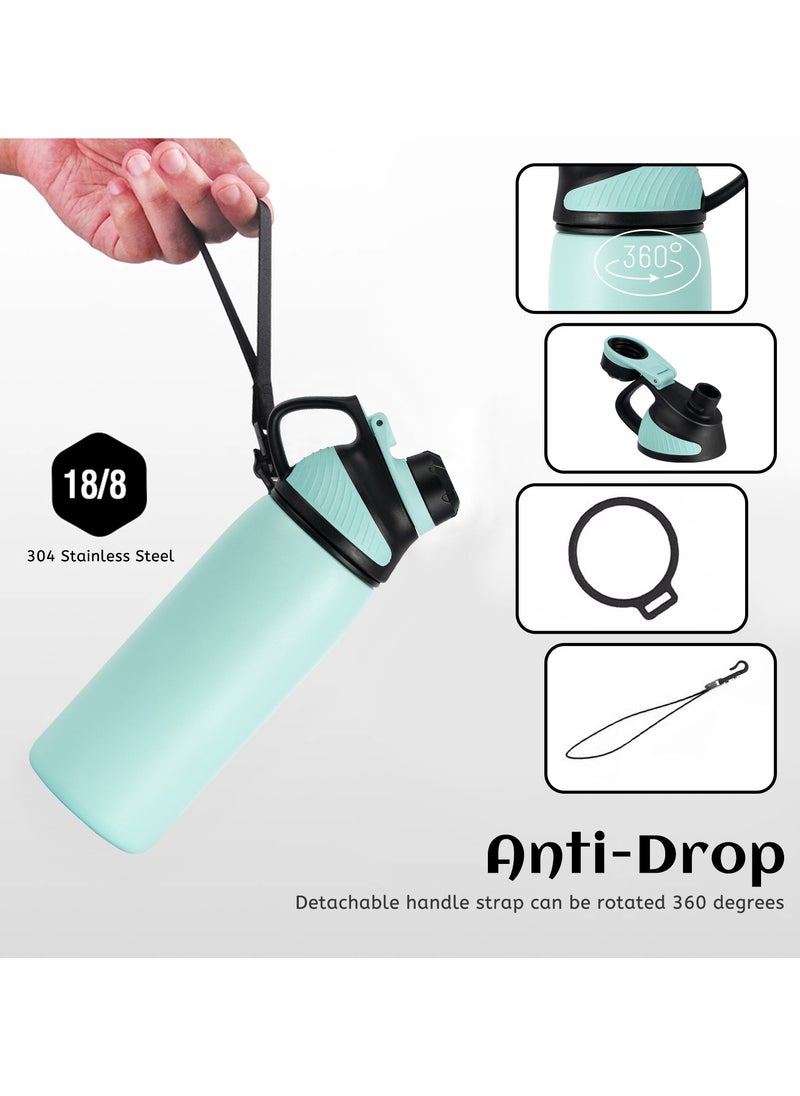 FjBottle - Stainless Steel Water Bottle 1L with Magnetic Lid, BPA Free Insulated Water Bottle, Sports Metal Water Bottle Hot&Cold Drinks Vacuum Flask Leak-Proof for Gym, Work, Travel - Image 1