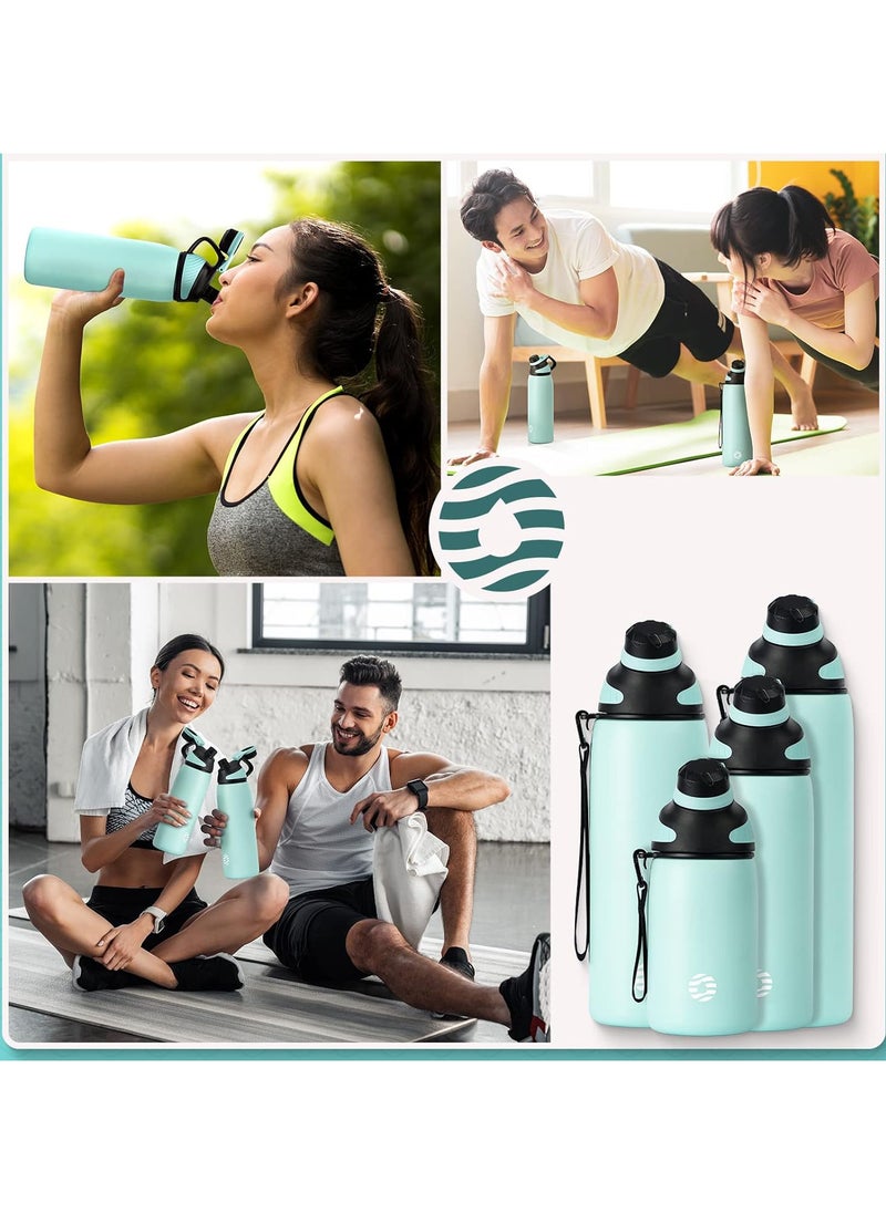 FjBottle - Stainless Steel Water Bottle 1L with Magnetic Lid, BPA Free Insulated Water Bottle, Sports Metal Water Bottle Hot&Cold Drinks Vacuum Flask Leak-Proof for Gym, Work, Travel - Image 1