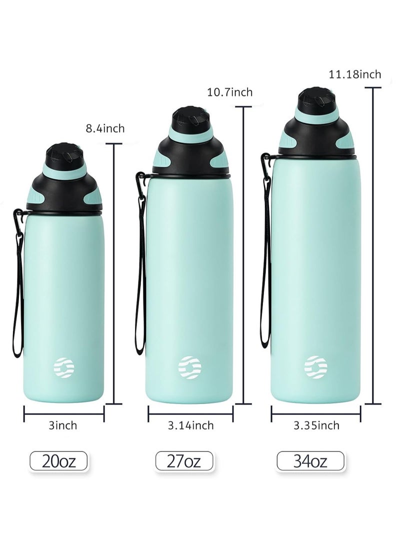 FjBottle - Stainless Steel Water Bottle 1L with Magnetic Lid, BPA Free Insulated Water Bottle, Sports Metal Water Bottle Hot&Cold Drinks Vacuum Flask Leak-Proof for Gym, Work, Travel - Image 1