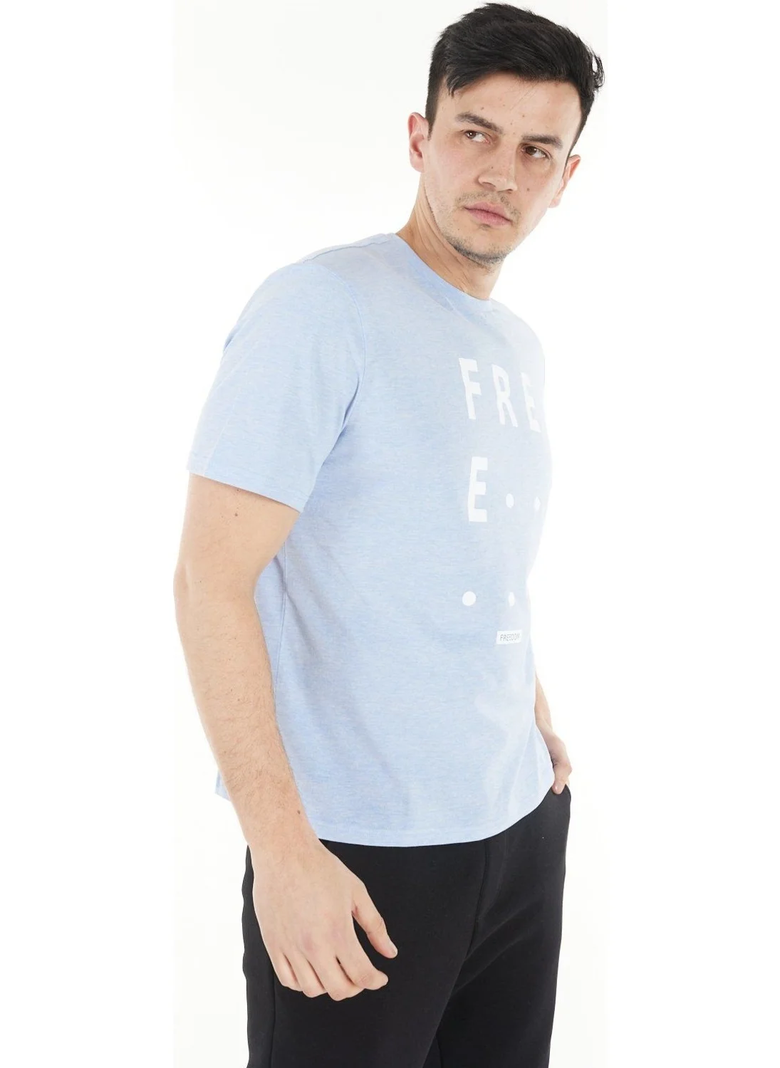 Defy'S Men's Printed Short Sleeve Crew Neck T-Shirt Blue