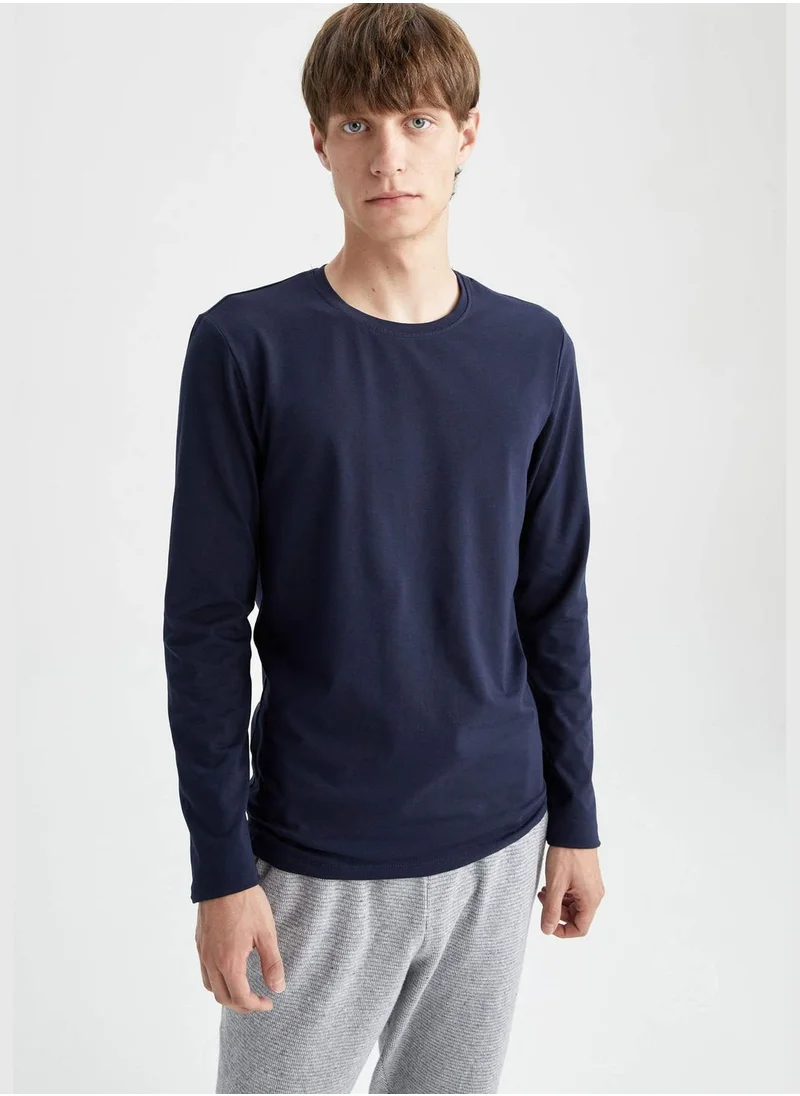 DeFacto Man Crew Neck Long Sleeve Homewear Knitted Tops