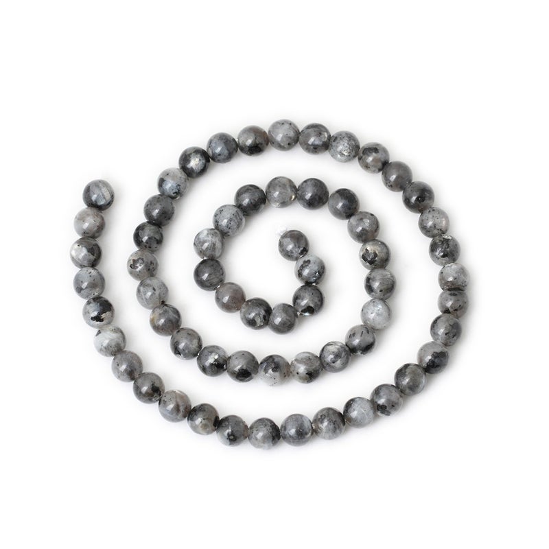 Cheavian 60Pcs 6Mm Natural Black Labradorite Gemstone Round Loose Beads Crystal Energy Stone For Diy Jewelry Making 1 Strand 15"" - Image 2