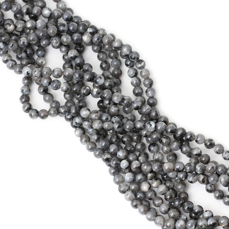 Cheavian 60Pcs 6Mm Natural Black Labradorite Gemstone Round Loose Beads Crystal Energy Stone For Diy Jewelry Making 1 Strand 15"" - Image 4
