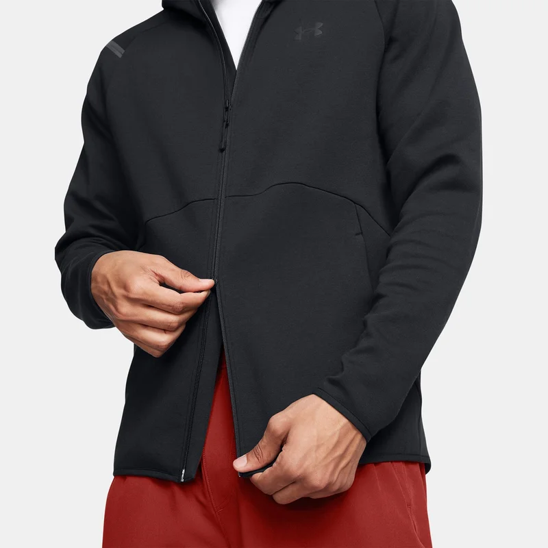 Under Armour Black Men's Unstoppable Fleece Full-Zip Hoodie for Men | Best Price UAE