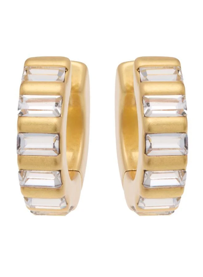 REISS LIZA: Linear Crystal Huggie Hoop Earrings