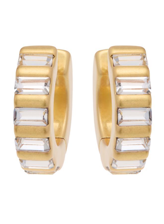 REISS LIZA: Linear Crystal Huggie Hoop Earrings  - Image 1