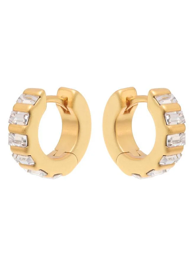 REISS LIZA: Linear Crystal Huggie Hoop Earrings
