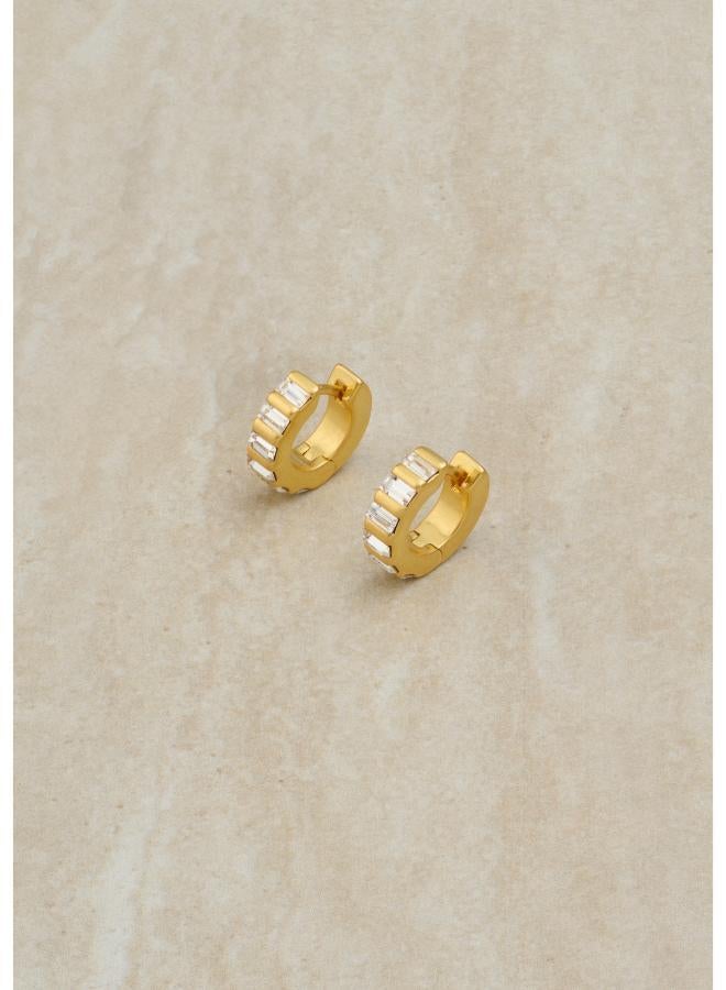 REISS LIZA: Linear Crystal Huggie Hoop Earrings  - Image 3