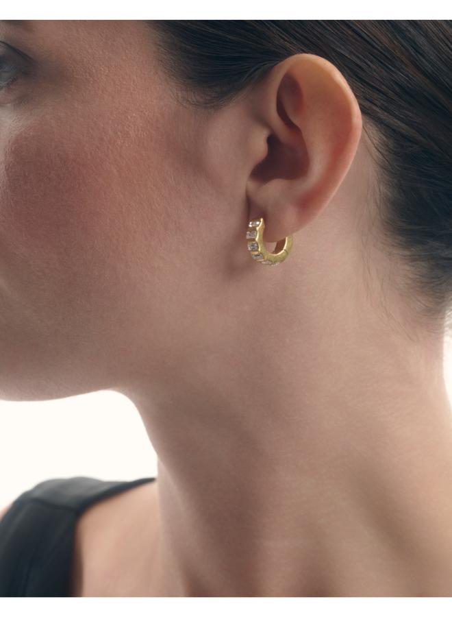 REISS LIZA: Linear Crystal Huggie Hoop Earrings  - Image 4