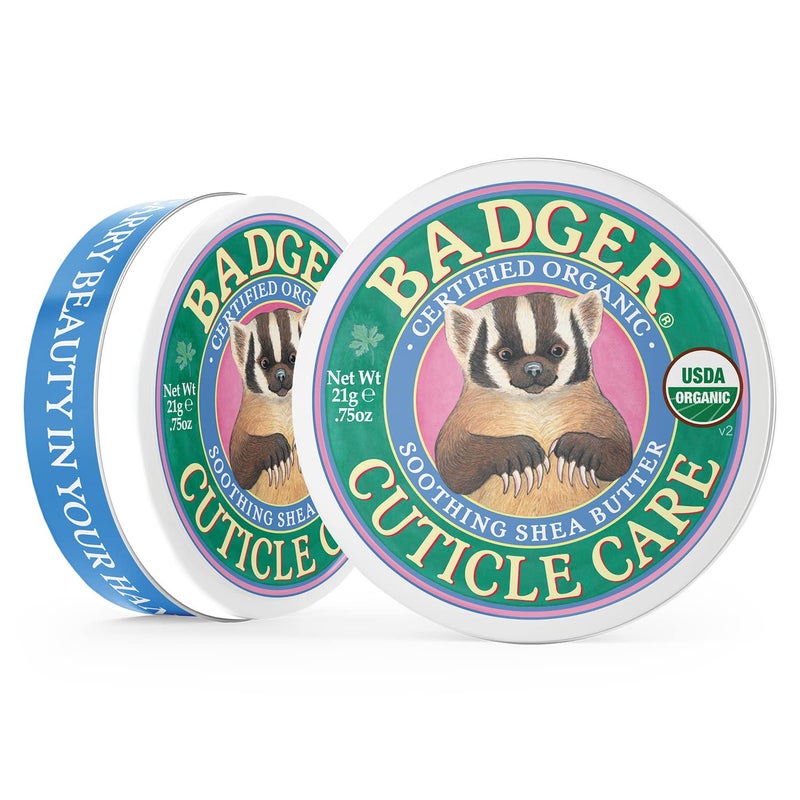 Badger Cuticle Care, 100% Organic Cuticle Cream for Natural Nail Care, Soothe & Restore Dry & Splitting Cuticles, Rich Shea Butter, Light Citrus Scent, .75oz Tin - Image 3