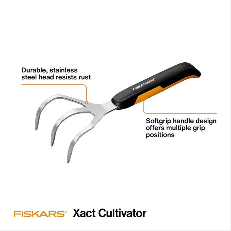 Fiskars 315510-1001 Xact Hand Garden Cultivator, Black/Slivler - Image 2