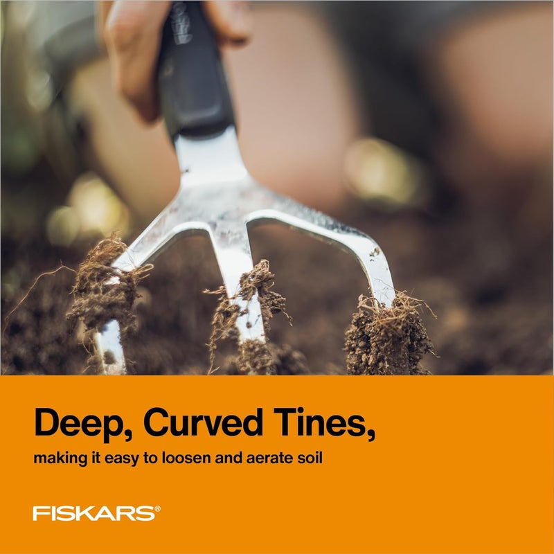 Fiskars 315510-1001 Xact Hand Garden Cultivator, Black/Slivler - Image 3
