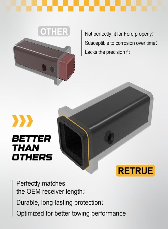 RETRUE 2.5 to 2 Inch Hitch Reducer Fit for F250 F350 F450 F550 2017-2025, 2-1/2 to 2 Inch Hitch Receiver Adapter Sleeve for Ford - Image 2