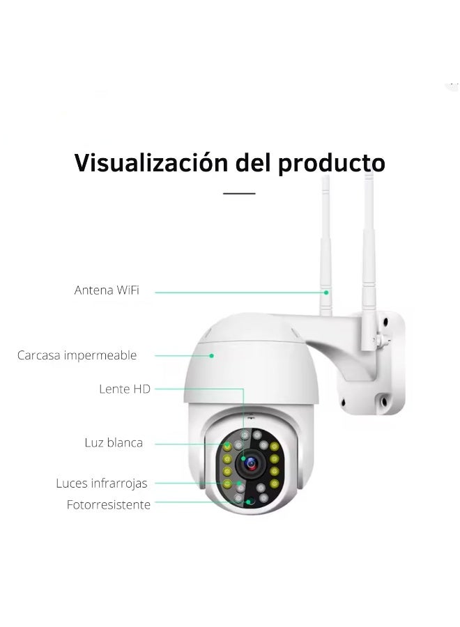 Jortan 3MP Security Dome Surveillance Camera with Color Night Vision, H.265 Encoding, Two-Way Audio, Smart Detection and Wi-Fi Connectivity IP66, for Indoor or Outdoor Use - Image 2