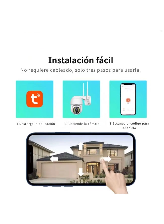 Jortan 3MP Security Dome Surveillance Camera with Color Night Vision, H.265 Encoding, Two-Way Audio, Smart Detection and Wi-Fi Connectivity IP66, for Indoor or Outdoor Use - Image 3