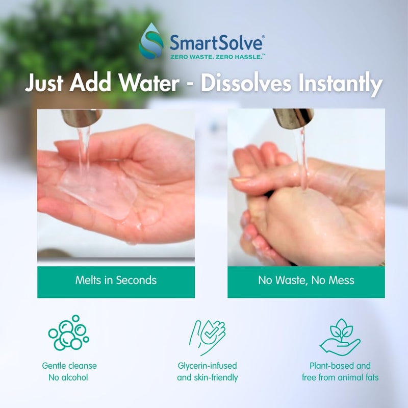 SmartSolve Lavender Scented Soap Sheets (Pack of 5, 50 sheets) - Eco-Friendly, Water-Soluble, Biodegradable, TSA-Friendly Travel Pocket Hand Wash | Cruelty-Free, Alcohol-Free, Gentle on Skin, - Image 3