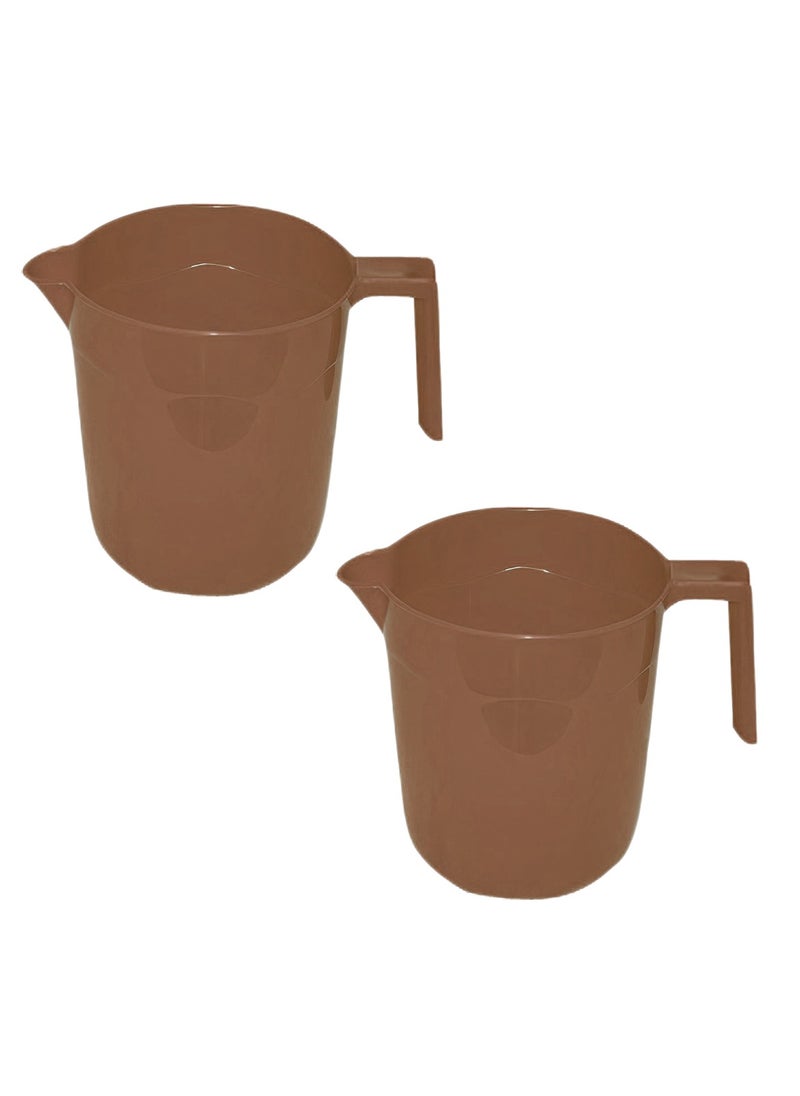 Asian Set of 2 Royal Mugs For Bathroom And Home Use Comes With 1.5 L Brown 