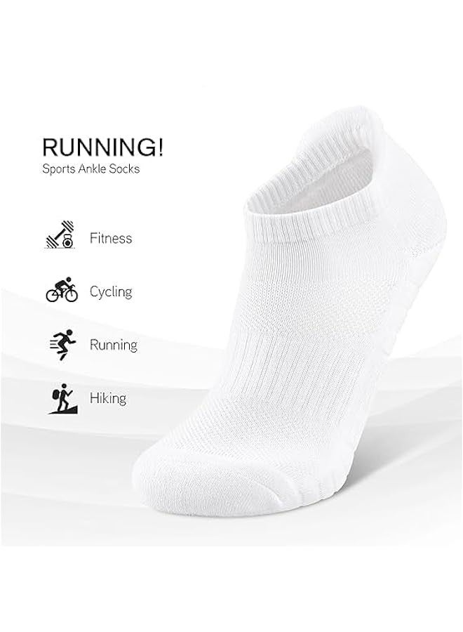 TRASSLE 6 Pack Men's Cushioned Ankle Socks, Athletic Socks with Cushion Low Cut Socks, Ankle Mid Crew Moisture Wicking Socks 6 Pairs, Sports Socks for Women Men  - Image 3