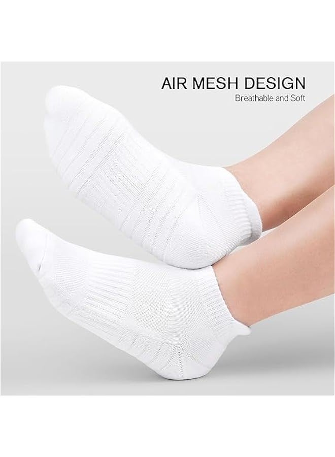 TRASSLE 6 Pack Men's Cushioned Ankle Socks, Athletic Socks with Cushion Low Cut Socks, Ankle Mid Crew Moisture Wicking Socks 6 Pairs, Sports Socks for Women Men  - Image 5