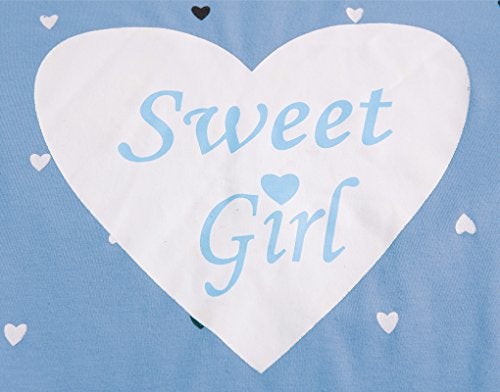 MyFav Girls' Comfy Sleepwear Hearts Shape Pajama Set Sweet Dream Leisure Nighty (1-Blue, 6 Years) - Image 3