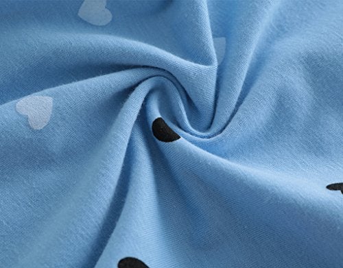 MyFav Girls' Comfy Sleepwear Hearts Shape Pajama Set Sweet Dream Leisure Nighty (1-Blue, 6 Years) - Image 5