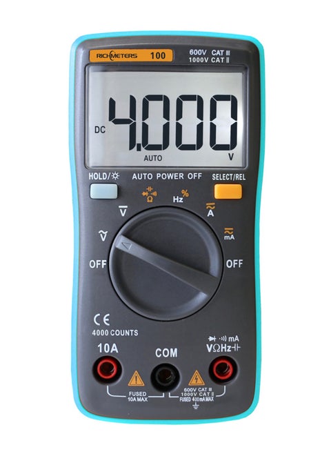 True RMS Multifunctional LCD Digital Multimeter DMM DC AC Voltage Current Resistance Diode Continuity Capacitance Frequency Duty Tester