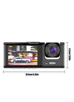 YOMYM YOMYM Dash Cam, Front and Rear Triple Lens Dash Cam 1080P Full HD Car Dash Cam with Iris G Sensor, Night Vision Loop Recording 170° Wide Angle  - Image 2