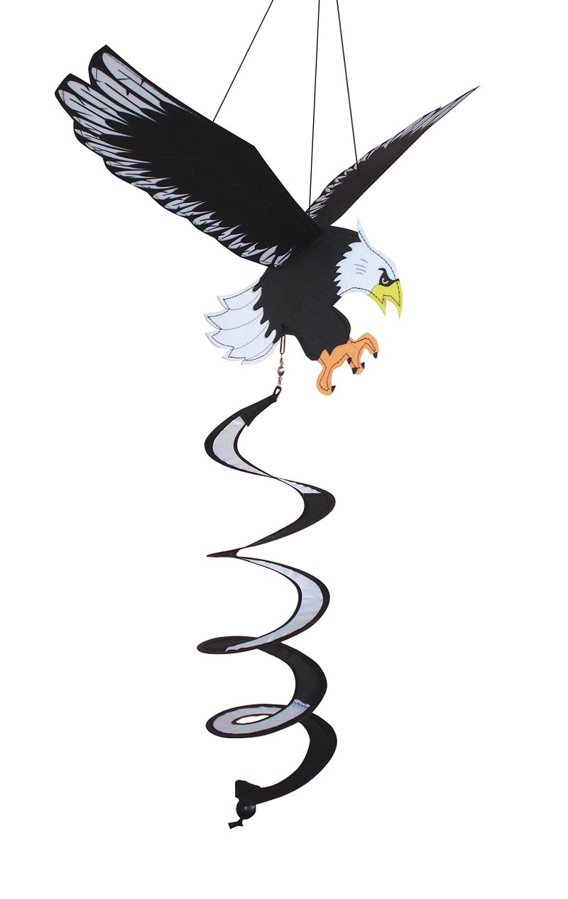 In the Breeze 4286 Eagle Twister Unique Outdoor Hanging Bird Decoration Spinner for Porches Patios Decks - Image 2