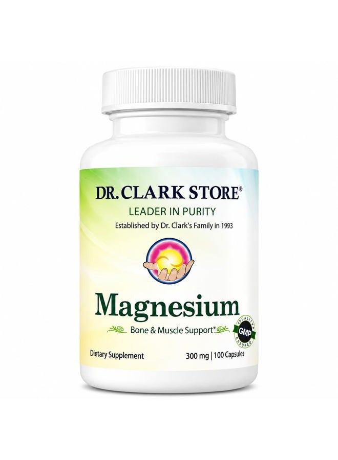 Dr Clark Store Magnesium Oxide Supplement, 300mg, 100 Gelatin Capsules - Image 1