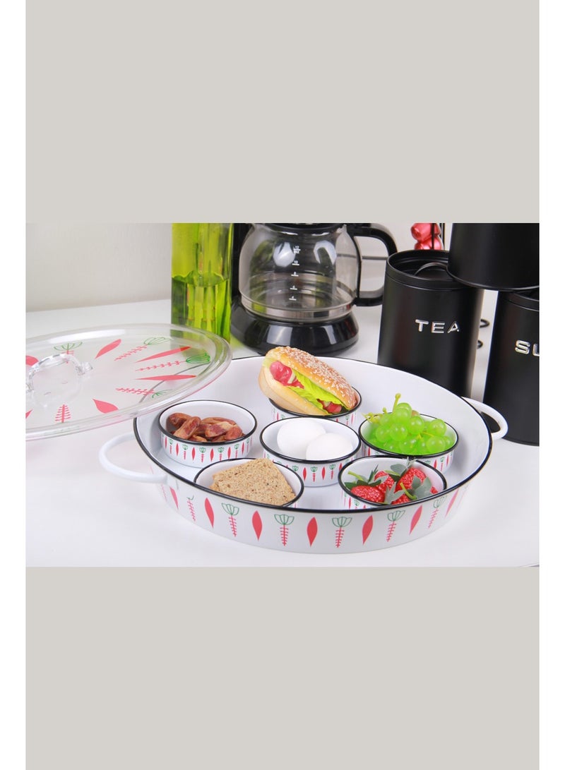 صينية إفطار بغطاء مع زبديات تقديم - Image 4