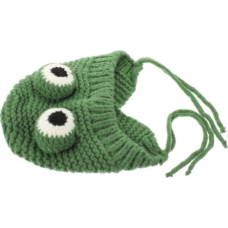 Healed Soft Knitted Plush Beanie Hat Thick Winter Headwear for Infants 43-48cm Green - Image 1